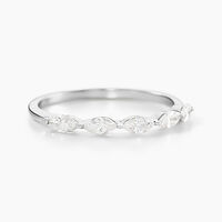 Bague Navette Argent Blanc Oxyde De Zirconium