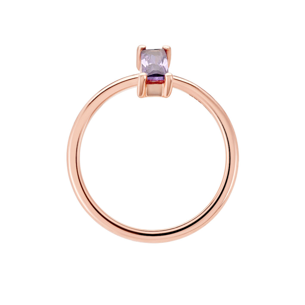Bague Purple Mood Argent Rose Oxyde De Zirconium - Bagues solitaires Femme | Histoire d&rsquo;Or