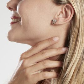 Boucles D'oreilles Puces Disney Acier Doré Rose Cristaux - Boucles d'oreilles fantaisie Femme | Histoire d’Or