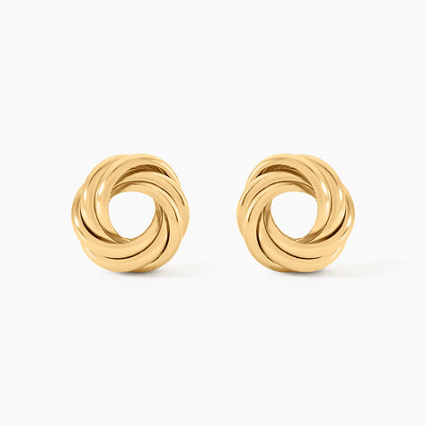 Boucles D'Oreilles Puces Ombeline Argent Dor&eacute; A L'Or 750/1000 - Clous d'oreilles Femme | Histoire d&rsquo;Or