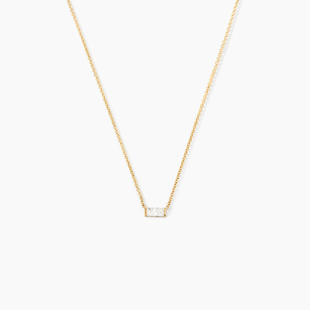 Collier Lawry Or Jaune Oxyde De Zirconium