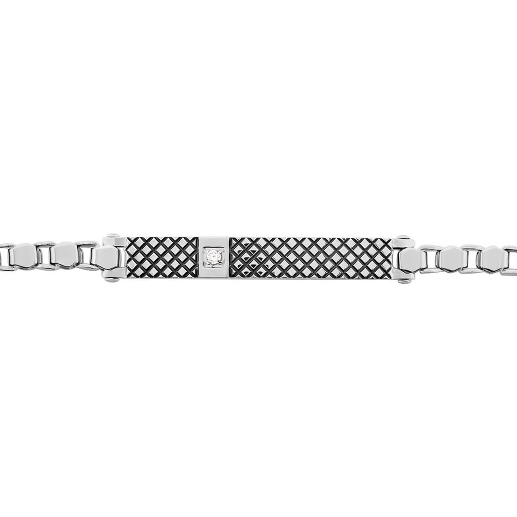 Bracelet Clement Acier Blanc Oxyde De Zirconium - Bracelets Homme | Histoire d’Or