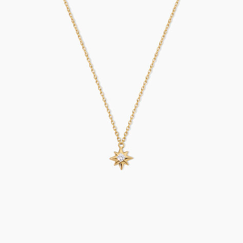 Collier Astralia Argent Dor&eacute; A L'Or 750/1000 Oxyde De Zirconium - Colliers Femme | Histoire d&rsquo;Or