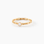 Bague Grady Plaqu&eacute; Or Jaune Oxyde De Zirconium - Bagues solitaires Femme | Histoire d&rsquo;Or