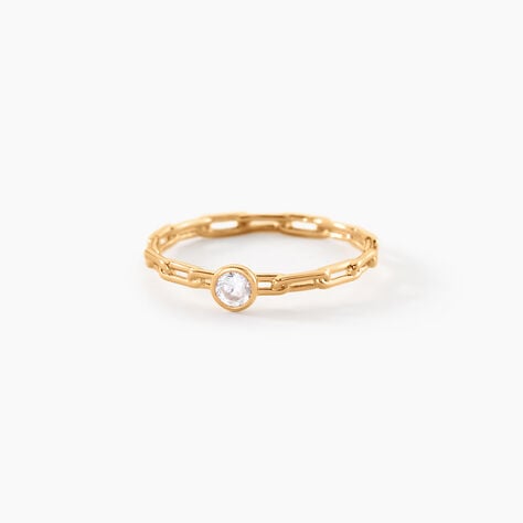 Bague Grady Plaqu&eacute; Or Jaune Oxyde De Zirconium - Bagues solitaires Femme | Histoire d&rsquo;Or