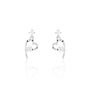 Boucles D'oreilles Puces Romance Or Blanc Oxyde De Zirconium