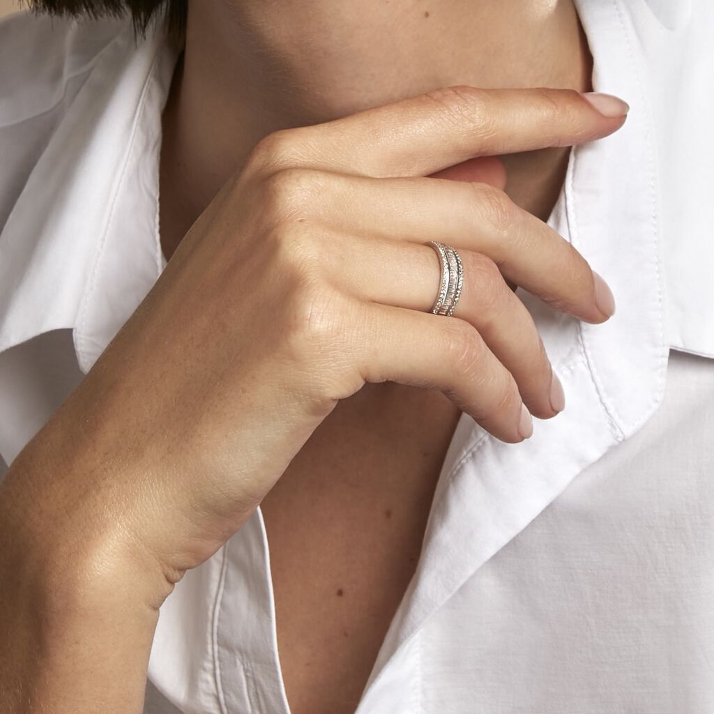 Bague Collection 1986 Or Blanc Diamant - Alliances Femme | Histoire d’Or