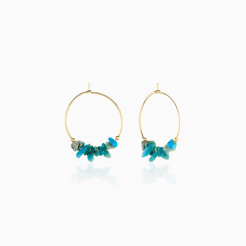 Créoles Juha Plaque Or Jaune Apatite - Boucles d'oreilles créoles Femme | Histoire d’Or