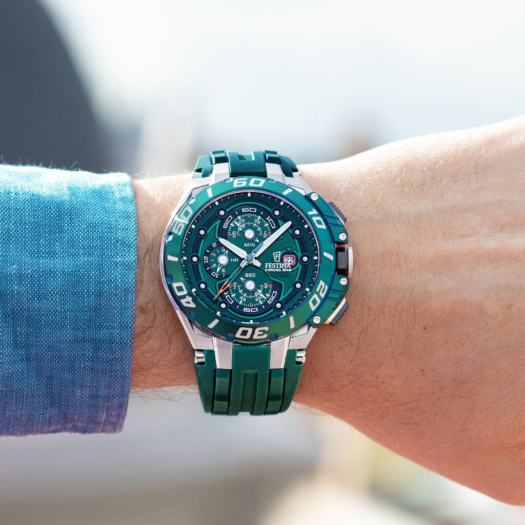 Montre Festina Chrono Bike 6 Vert - F&ecirc;te des p&egrave;res Homme | Histoire d&rsquo;Or