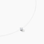 Collier Nylon Argent Blanc Oxyde - Colliers fantaisie Femme | Histoire d&rsquo;Or
