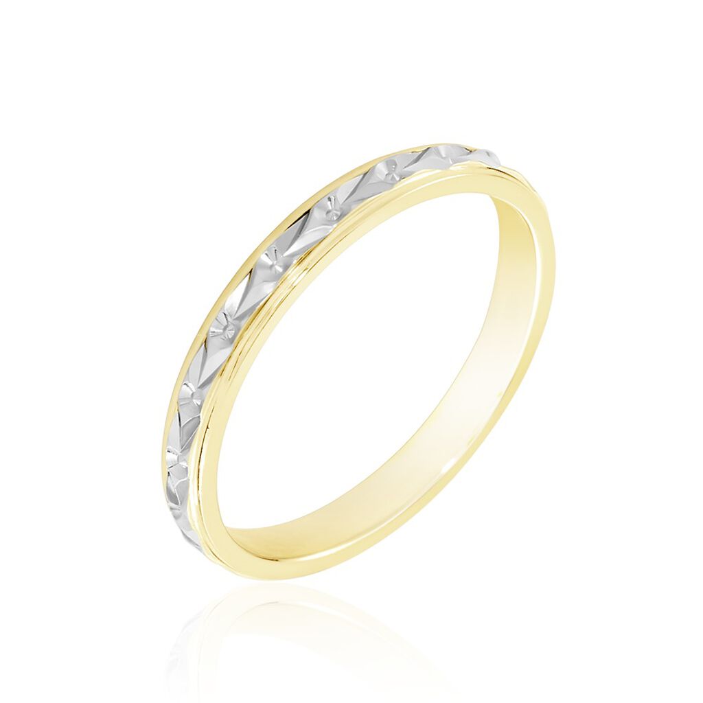 Alliance Mano Ruban Plat Or Bicolore