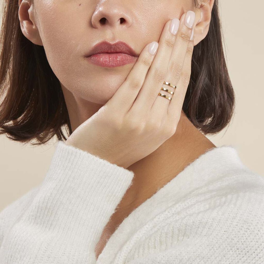Bague Ajustable Adel Acier Doré - Bagues fantaisie Femme | Histoire d’Or