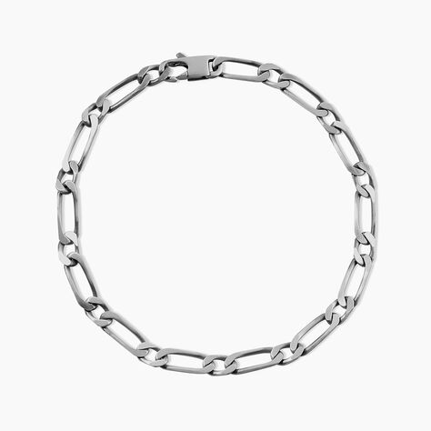 Bracelet Anilo Noircie Argent Blanc - Bracelets chaîne Homme | Histoire d’Or