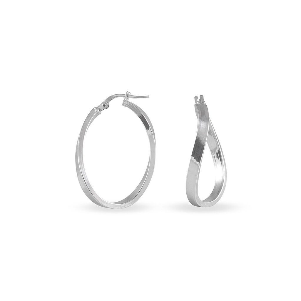 Créoles Silla Or Blanc - Boucles d'oreilles créoles Femme | Histoire d’Or