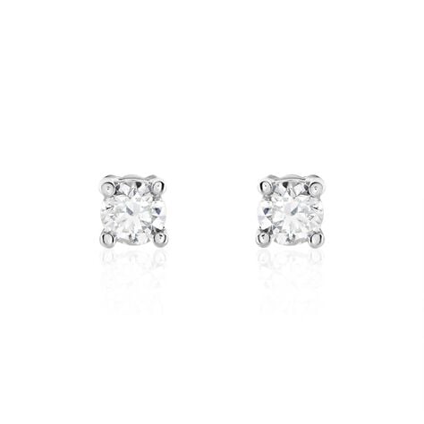 Boucles D'oreilles Puces Victoria Or Blanc Diamant - Clous d'oreilles Femme | Histoire d&rsquo;Or