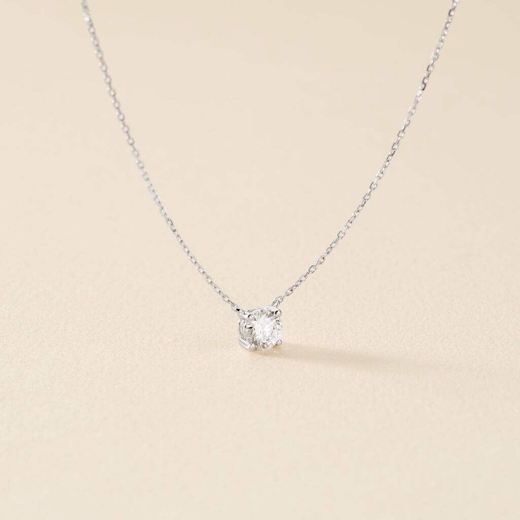 Collier Collection Aphrodite Or Blanc Diamant Synthetique - Colliers Femme | Histoire d&rsquo;Or