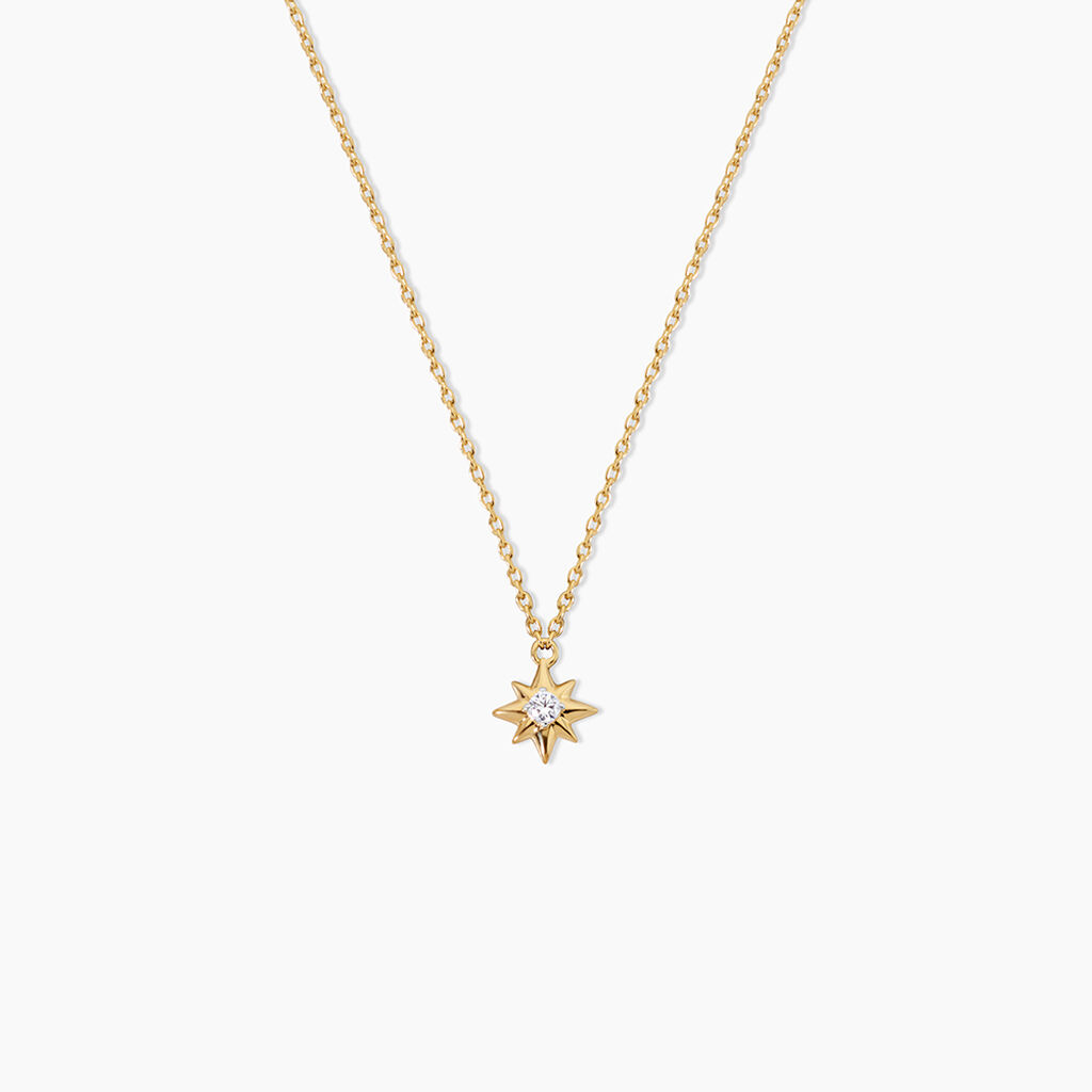 Collier Astralia Argent Dor&eacute; A L'Or 750/1000 Oxyde De Zirconium - Colliers Femme | Histoire d&rsquo;Or