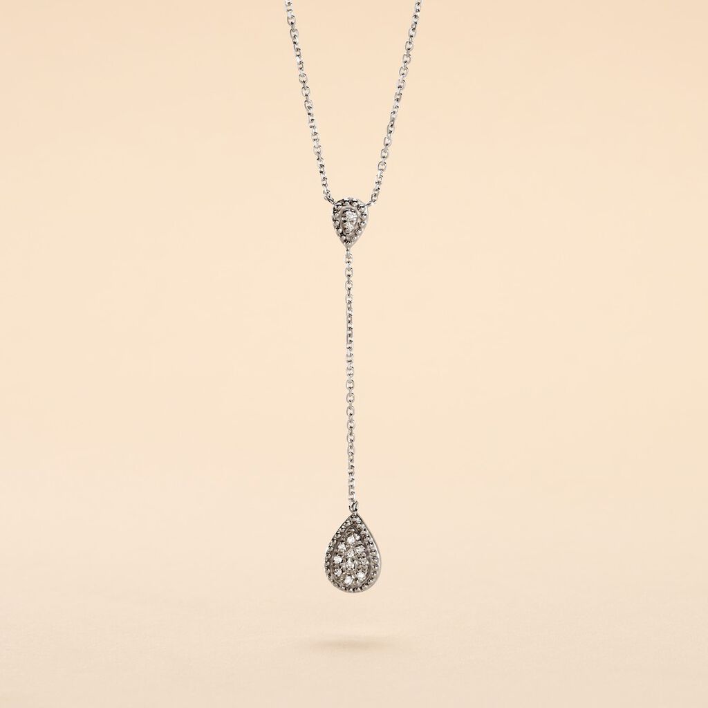Collier Mariona Or Blanc Diamant - Colliers Femme | Histoire d&rsquo;Or