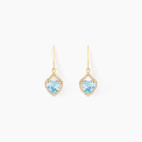 Boucles D'oreilles Pendantes Rosaline Or Jaune Topaze Et Oxyde
