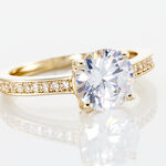 Bague Solitaire Zoura Plaqu&eacute; Or Jaune Oxyde De Zirconium - Bagues solitaires Femme | Histoire d&rsquo;Or