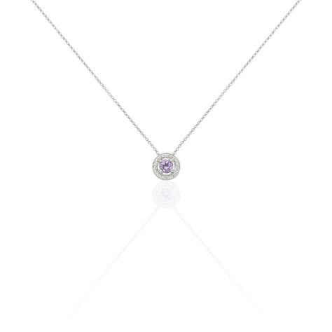 Collier Priscillya Or Blanc Amethyste Et Oxyde De Zirconium - Colliers Femme | Histoire d’Or