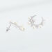 Boucles D'oreilles Puces Moon Argent Perle D'imitation Et Oxyde - Clous d'oreilles Femme | Histoire d’Or