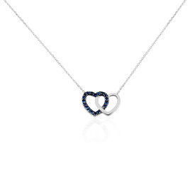 Collier "Cœur D'Océan" En Or Blanc 18K - Avec Saphir Cœur 29,66 Cts Et Diamants Ronds 6,49 Cts