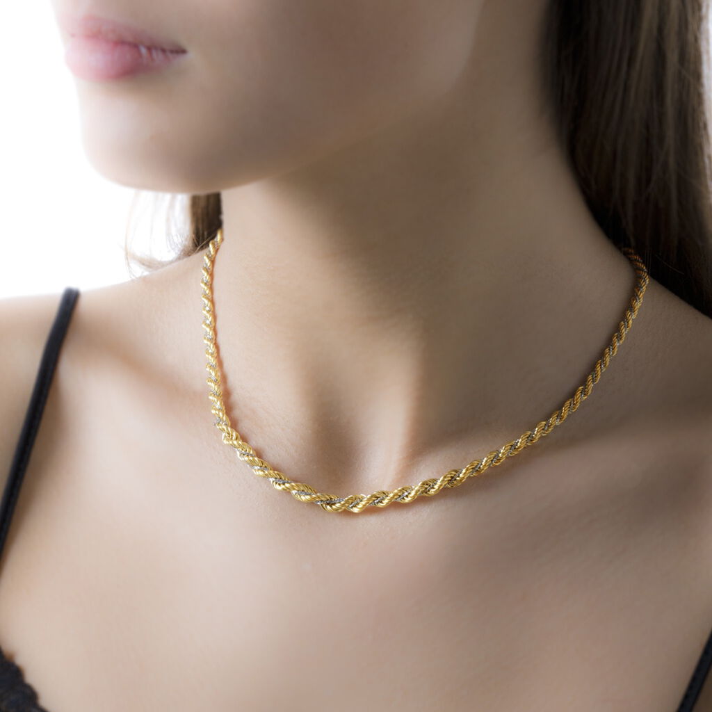 Collier Jerryenne Danilo Maille Corde Et Venitienne Or Bicolore - Chaines Femme | Histoire d’Or