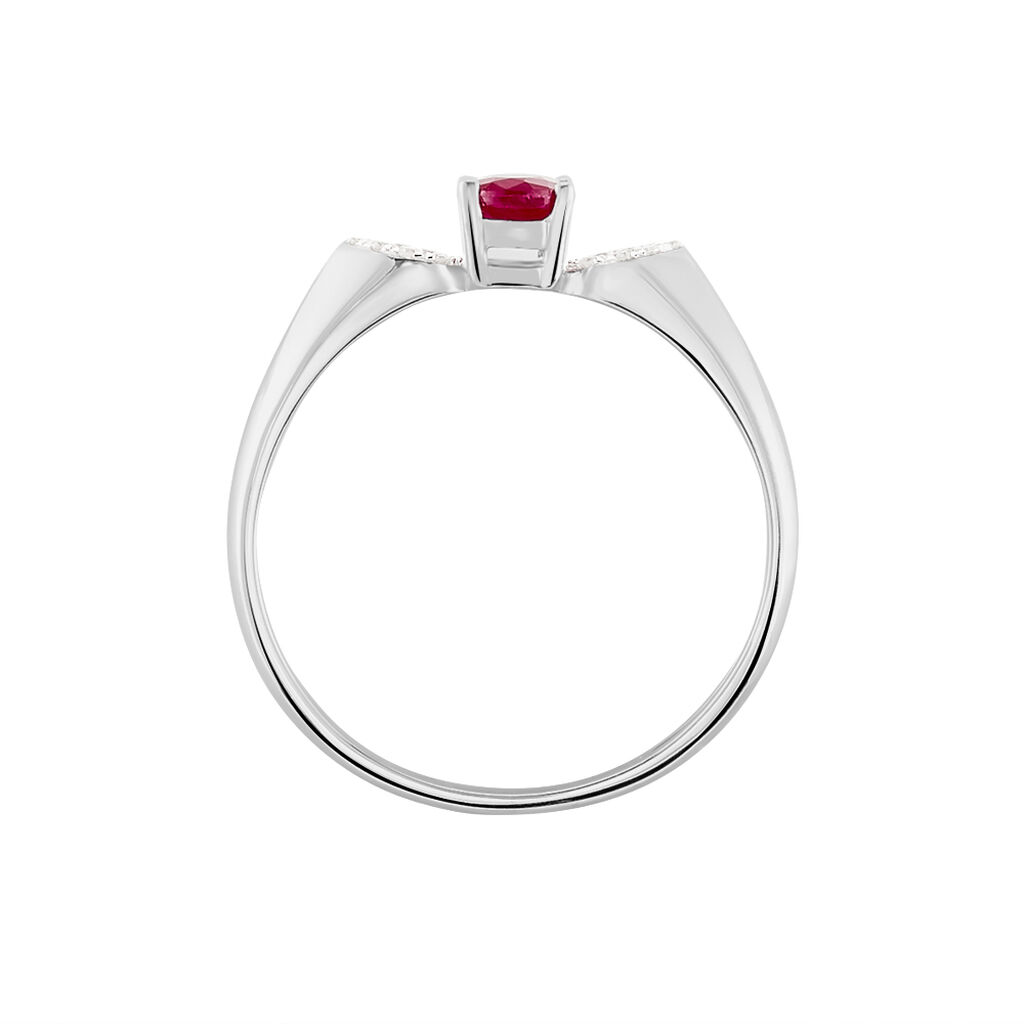 Bague Edgina Or Blanc Rubis Et Diamant - Bagues solitaires Femme | Histoire d’Or