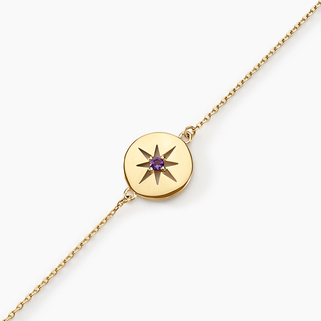 Bracelet Or Jaune Evening Star Amethyste - Bracelets Femme | Histoire d&rsquo;Or