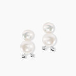 Boucles D'oreilles Clips Argent Blanc Viano Perles Oxydes - Boucles d'oreilles fantaisie Femme | Histoire d&rsquo;Or