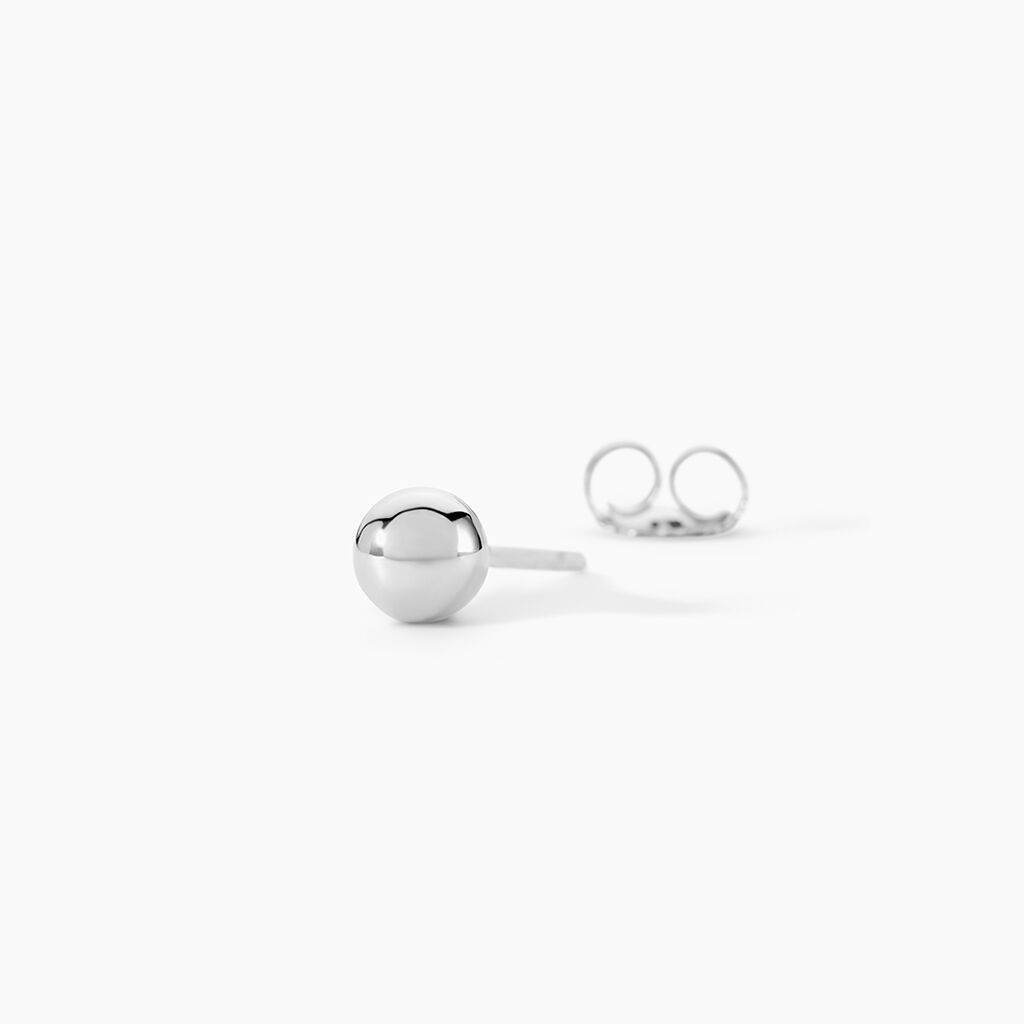 Boucles D'oreilles Puces Virgie Argent Blanc - Boucles d'oreilles fantaisie Femme | Histoire d&rsquo;Or