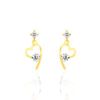 Boucles D'oreilles Pendantes Romance Or Jaune Oxyde De Zirconium