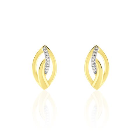 Boucles D'oreilles Or Jaune Sven Diamant - Clous d'oreilles Femme | Histoire d’Or