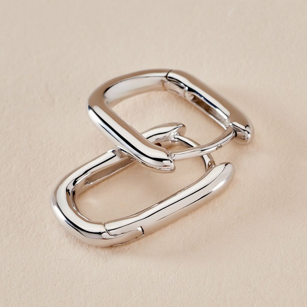 Créoles Carlyn Argent Blanc - Boucles d'oreilles créoles Femme | Histoire d’Or