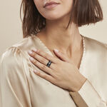 Bague Ceramik Design Argent Blanc C&eacute;ramique Et Strass - Bagues avec pierre Femme | Histoire d&rsquo;Or