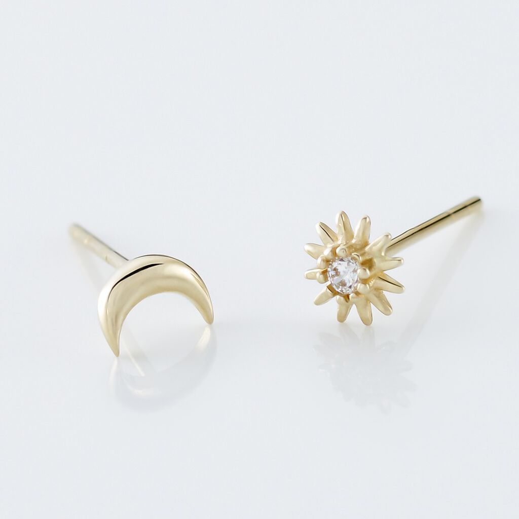 Boucles D'oreilles Puces Berberis Or Jaune Oxyde - Clous d'oreilles Femme | Histoire d’Or