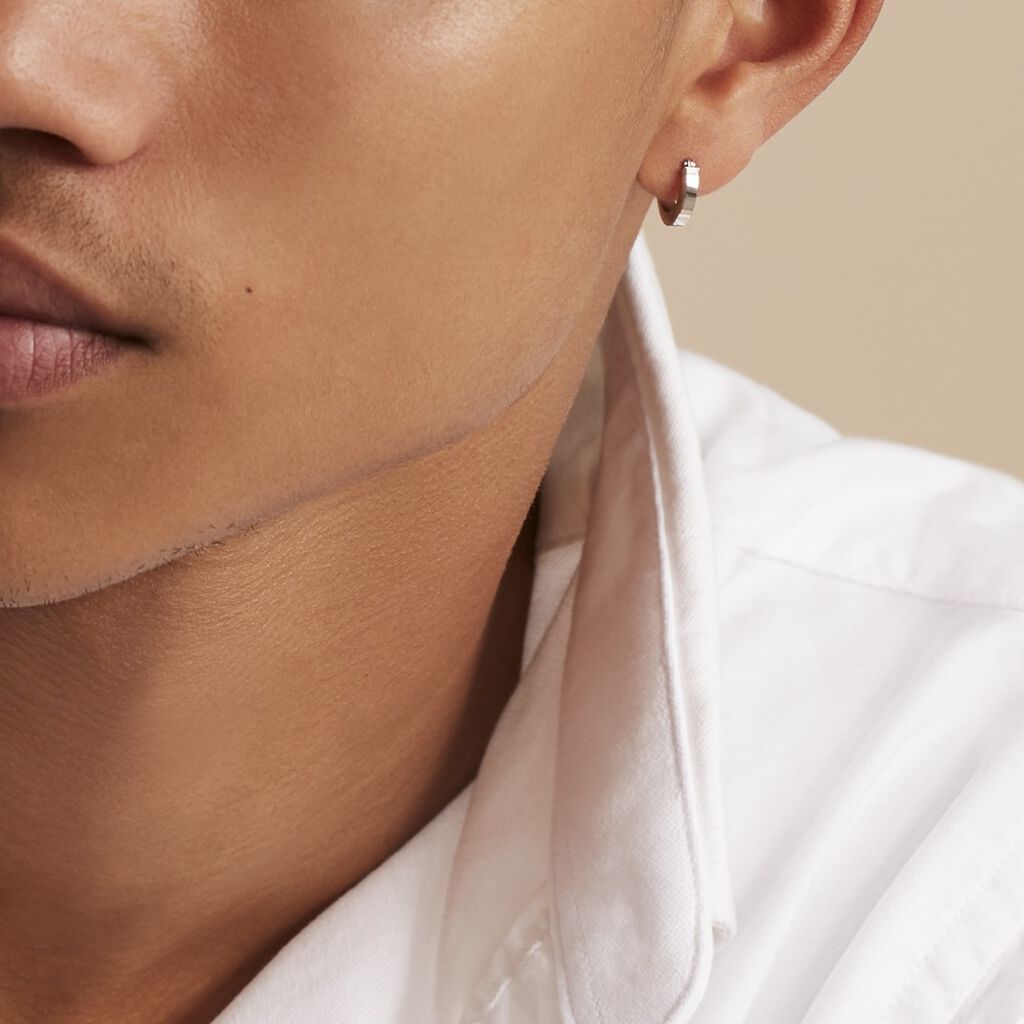 Créole Unitaire Agrippina Or Blanc - Boucles d'oreilles créoles Famille | Histoire d’Or