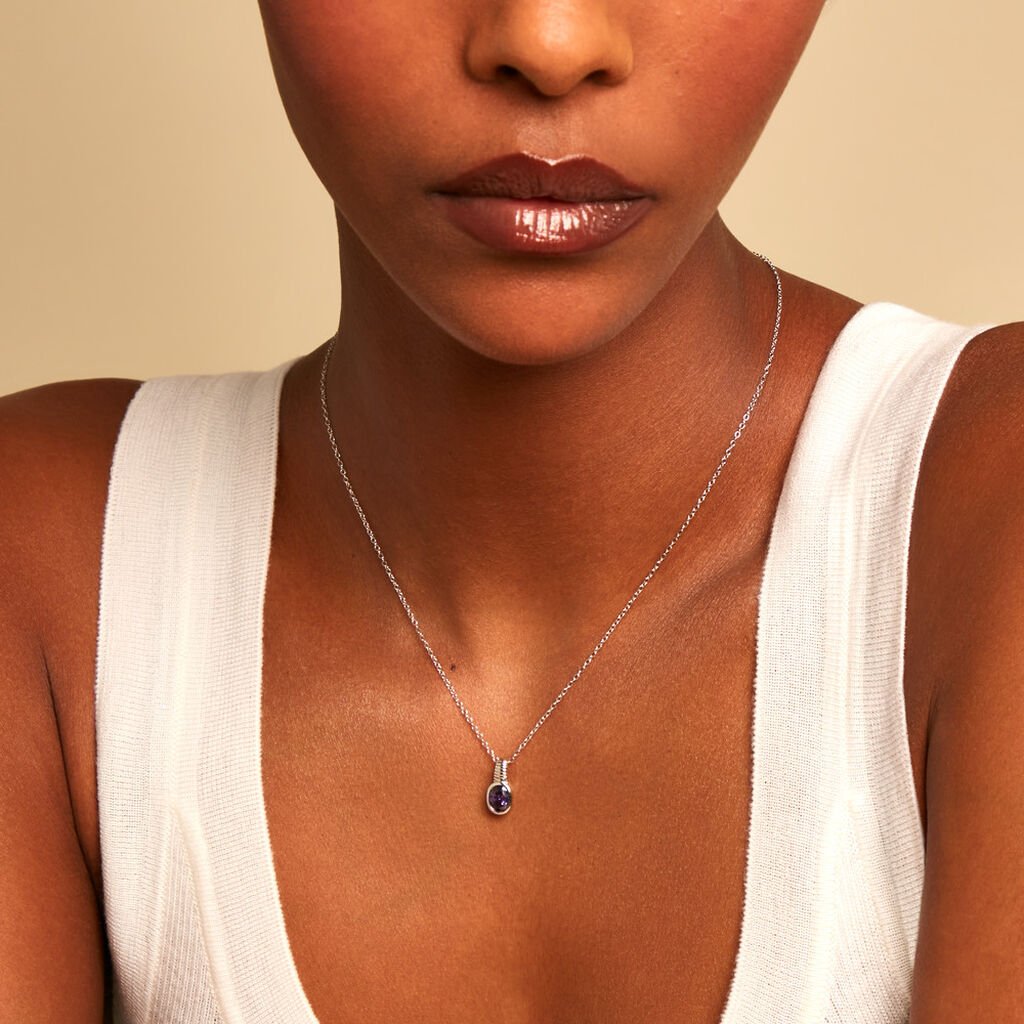 Collier Elowen Argent Blanc Oxyde De Zirconium - Colliers fantaisie Femme | Histoire d&rsquo;Or