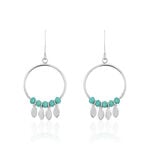 Boucles D'oreilles Pendantes Polyna Argent Blanc Pierre De Synthese - Boucles d'oreilles fantaisie Femme | Histoire d&rsquo;Or