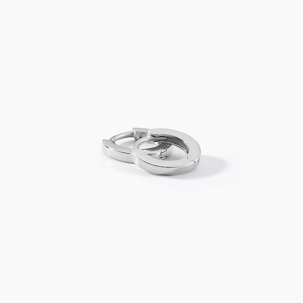 Créoles Argent Blanc Eleanora - Boucles d'oreilles créoles Femme | Histoire d’Or
