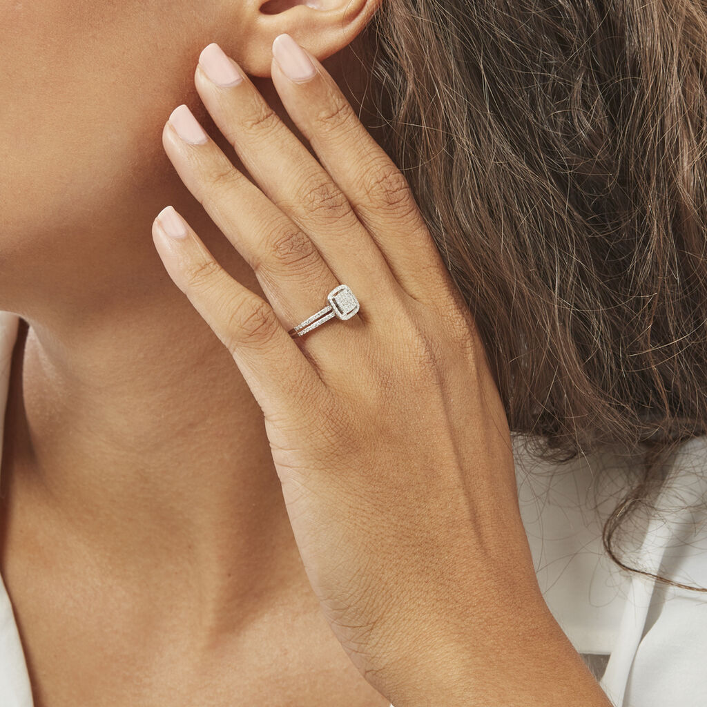 Bague Collection 1986 Or Blanc Diamant - Bagues avec pierre Femme | Histoire d’Or