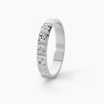 Alliance Marya Carree Diamantee Ruban Plat Or Blanc - Alliances 18 carats Unisex | Histoire d&rsquo;Or