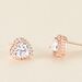 Boucles D'oreilles Puces Calvi Argent Rose Oxyde De Zirconium - Boucles d'oreilles fantaisie Femme | Histoire d’Or