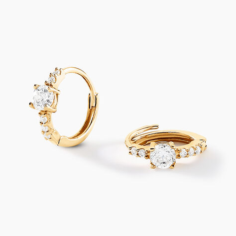 Créoles Nagendra Or Jaune Oxyde De Zirconium - Boucles d'oreilles créoles Femme | Histoire d’Or