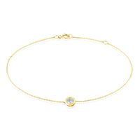 Bracelet Columbine Or Jaune Oxyde De Zirconium Blanc