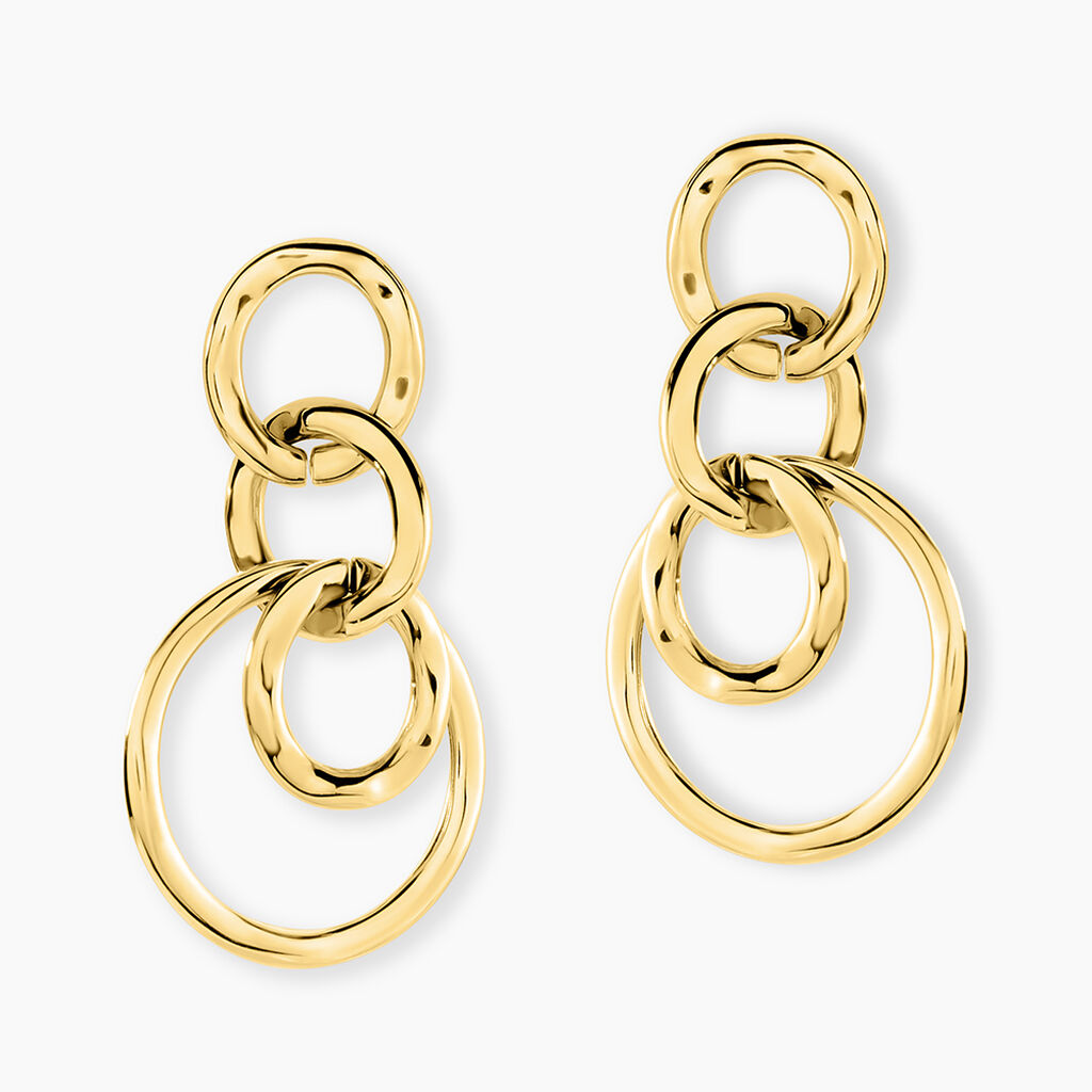 Boucles D'oreilles Pendantes Judie Acier Jaune - Boucles d'oreilles fantaisie Femme | Histoire d&rsquo;Or
