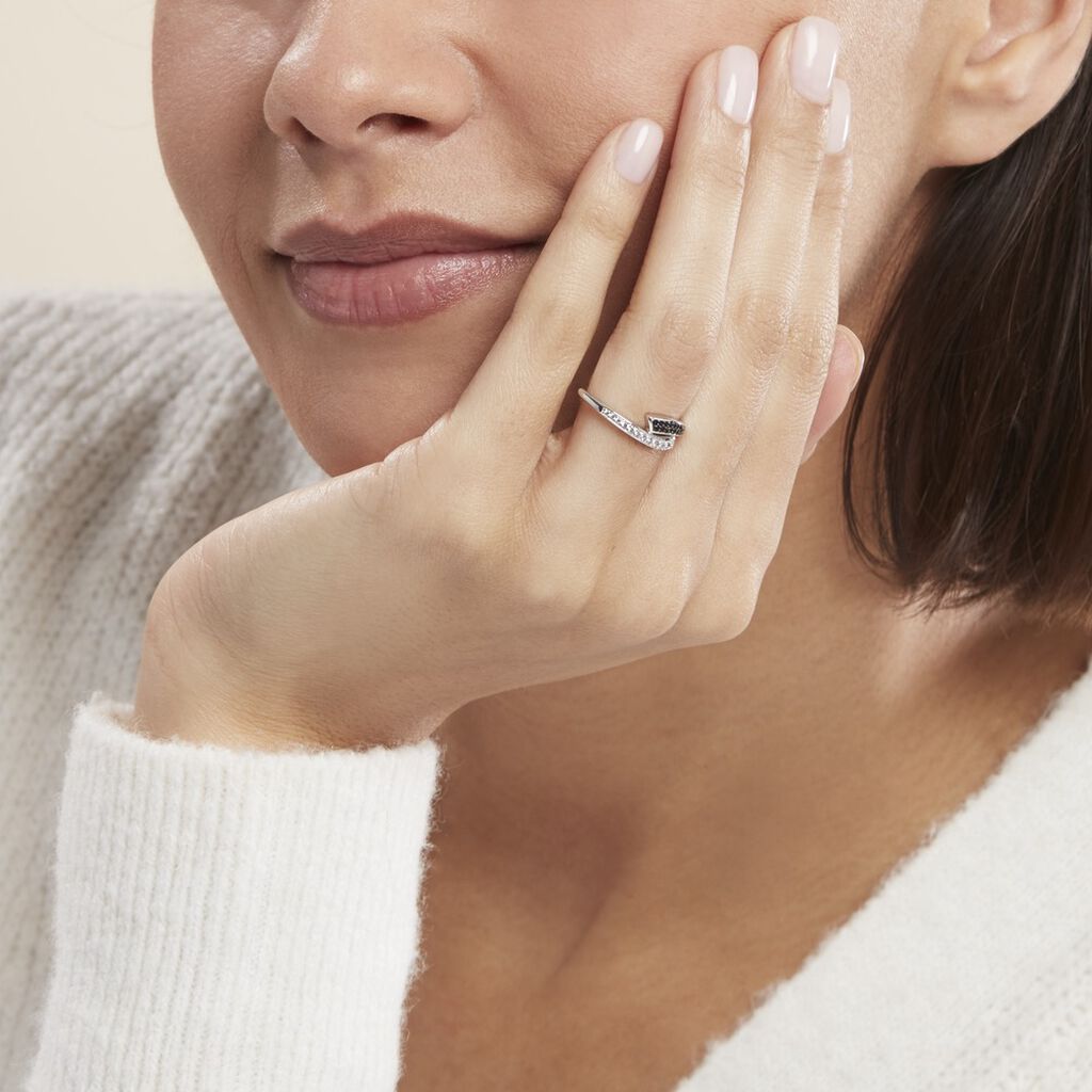 Bague Argent Blanc Agafya Oxydes De Zirconium - Bagues avec pierre Femme | Histoire d’Or