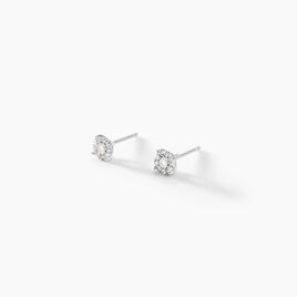 Boucles D'oreilles Puces Grace Or Blanc Diamant - Clous d'oreilles Femme | Histoire d’Or