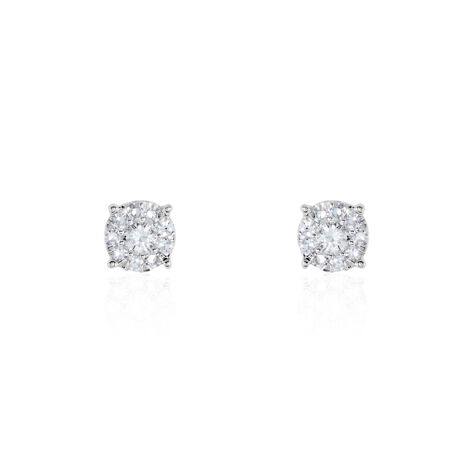 Boucles D'oreilles Puces Artemis Or Blanc Diamant - Clous d'oreilles Femme | Histoire d’Or